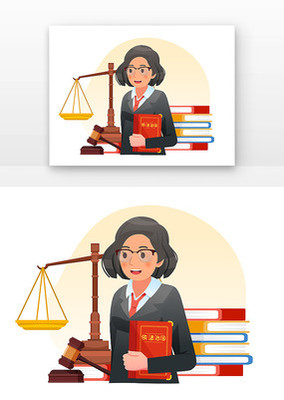律师咨询日卡通元素